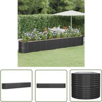 The Living Store - Hochbeet Pulverbeschichteter Stahl 440x80x68 cm Anthrazit - Hochbeet - Pflanzenbehälter - Gartenmöbel - Balkonbepflanzung The Living Store - Hochbeet Pulverbeschichteter Stahl 440x80x68 cm Anthrazit - Hochbeet - Pflanzenbehälter - Gartenmöbel - Balkonbepflanzung von THE LIVING STORE