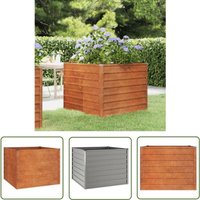 The Living Store - Hochbeet Rostig 100x100x77 cm Cortenstahl - Cortenstahl Hochbeet - Gartengeräte - Balkonbepflanzung - Pflanzenbehälter - Rostiges von THE LIVING STORE