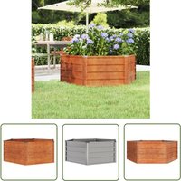 The Living Store - Hochbeet Rostig 129x129x45 cm Cortenstahl - Cortenstahl Hochbeet - Gartendekoration - Rostoptik - Balkonbepflanzung von THE LIVING STORE