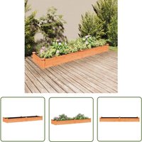 The Living Store - Hochbeet mit Einsatz Braun 240x60x25 cm Massivholz Tanne - Holz Hochbeet - Garten Hochbeet - Tannenschnitt - Gemüsegarten von THE LIVING STORE