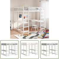 The Living Store Hochbett mit Schreibtisch & Leiter Weiß 140x200 cm Kiefernholz - Holzbett - Hochbett - Jugendzimmer - Kinderzimmer The Living Store Hochbett mit Schreibtisch & Leiter Weiß 140x200 cm Kiefernholz - Holzbett - Hochbett - Jugendzimmer - Kinderzimmer von THE LIVING STORE