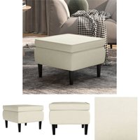 The Living Store - Hocker mit Holzbeinen Creme Samt - Klappstühle & Hocker - Creme The Living Store - Hocker mit Holzbeinen Creme Samt - Klappstühle & Hocker - Creme von THE LIVING STORE