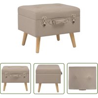 Hocker mit Stauraum 40 cm Beige Stoff - Bequeme Hocker - Wohnzimmer Dekoration - Stauraum Hocker - Polsterstuhl - Beistelltisch - The Living Store von THE LIVING STORE