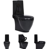 Maison Chic - The Living Store Keramik-Toilette Abgang Horizontal Schwarz - Toiletten - Schwarz von MAISON CHIC