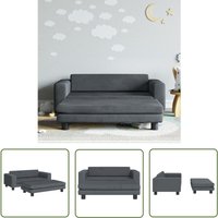 The Living Store Kindersofa mit Hocker Dunkelgrau 100x50x30 cm Samt - Kinder Sofa - Samtsofa - Sitzsack - Kinderschreibtisch - Spielzeugregal The Living Store Kindersofa mit Hocker Dunkelgrau 100x50x30 cm Samt - Kinder Sofa - Samtsofa - Sitzsack - Kinderschreibtisch - Spielzeugregal von THE LIVING STORE