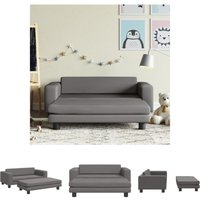 The Living Store Kindersofa mit Hocker Grau 100x50x30 cm Kunstleder - Baby- & Kleinkindmöbel The Living Store Kindersofa mit Hocker Grau 100x50x30 cm Kunstleder - Baby- & Kleinkindmöbel von THE LIVING STORE
