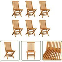 The Living Store - Klappbare Gartenstühle 6 Stk. Massivholz Teak - Klappbarer Gartenstuhl - Teakholzgartenstuhl - Esszimmerstühle Outdoor von THE LIVING STORE