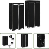 The Living Store - Kleiderschränke 2 Stk. Schwarz 75×50×160 cm - Garderobe - Kleiderschrank - Textilschrank - Stauraum - Schwarze Garderobe The Living Store - Kleiderschränke 2 Stk. Schwarz 75×50×160 cm - Garderobe - Kleiderschrank - Textilschrank - Stauraum - Schwarze Garderobe von THE LIVING STORE