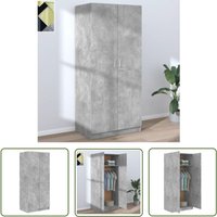 The Living Store - Kleiderschrank Betongrau 80x52x180 cm Holzwerkstoff - Holzschrank - Garderobenraum - Einbauschrank - Kommode - Möbel Online Kaufen von THE LIVING STORE