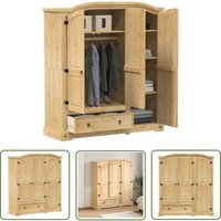 The Living Store Kleiderschrank Corona 151,5x52x170 cm Massivholz Kiefer - Holzschränke - Kleiderschrank - Massivholzklaederschrank von THE LIVING STORE