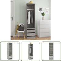 The Living Store Kleiderschrank Schubladen Betongrau 50x50x200cm Holzwerkstoff - Schreibtisch - Kommode - Garderobe - Kleiderschrank - Möbel The Living Store Kleiderschrank Schubladen Betongrau 50x50x200cm Holzwerkstoff - Schreibtisch - Kommode - Garderobe - Kleiderschrank - Möbel von THE LIVING STORE