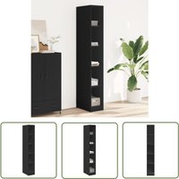 The Living Store Kleiderschrank Schwarz 30x50x200 cm Holzwerkstoff - Schlafzimmermöbel - Kleiderschrank - Holzschrank - Flurstück - Kommode The Living Store Kleiderschrank Schwarz 30x50x200 cm Holzwerkstoff - Schlafzimmermöbel - Kleiderschrank - Holzschrank - Flurstück - Kommode von THE LIVING STORE