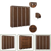 The Living Store - Kleiderschrank mit 4 Fächern Braun 175 x 45 x 170 cm - Kleiderständer - Garderobenständer - Schuhschrank - Stauraum von THE LIVING STORE