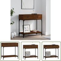 Konsolentisch Braun Eichen-Optik 75x34,5x75 cm Holzwerkstoff - Konsole - Couchtisch - Sideboard - Wohnraumgestaltung - Eiche Optik - The Living Store von THE LIVING STORE