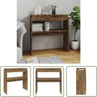Konsolentisch Räuchereiche 80x30x80 cm Holzwerkstoff - Konsolentisch - Sideboard - Nachttisch - Wohnzimmermöbel - Esszimmermöbel - The Living Store von THE LIVING STORE