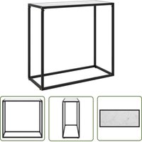 Konsolentisch Weiß 80x35x75 cm Hartglas - Konsolentisch - Wohnzimmermöbel - Sideboard - Tisch Weiß - Marmoreffekt - The Living Store von THE LIVING STORE