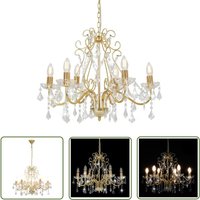 The Living Store - Kronleuchter mit Kristallperlen Golden Rund 6×E14 - Kronleuchter - LED-Licht - Wohnzimmer Deko - Designer Lampe - Kristallpendel The Living Store - Kronleuchter mit Kristallperlen Golden Rund 6×E14 - Kronleuchter - LED-Licht - Wohnzimmer Deko - Designer Lampe - Kristallpendel von THE LIVING STORE