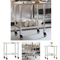 The Living Store - Küchen-Arbeitstisch mit Rollen 82,5x55x85 cm Edelstahl - Gastronomie The Living Store - Küchen-Arbeitstisch mit Rollen 82,5x55x85 cm Edelstahl - Gastronomie von THE LIVING STORE