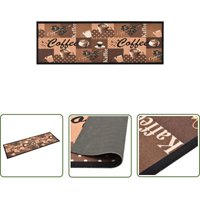 The Living Store - Küchenbodenmatte Waschbar Kaffee Braun 45x150 cm - Bodenmatte - Küchenmatte - Türmatte - Samtmatte - Polyestermatte von THE LIVING STORE