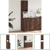 The Living Store - Küchenschrank Braun Eichen-Optik 35x50x180 cm Holzwerkstoff - Küchenmöbel - Schrank - Küchenorganisation - Stauraum - Holzmöbel von THE LIVING STORE