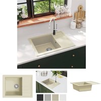 Küchenspüle mit Überlauf Oval Beige Granit - Küchenspülen & Spülbecken - Beige - The Living Store von THE LIVING STORE