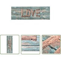 Küchenteppich Waschbar Love 60x300 cm - Bodenmatte - Küchenläufer - Wohnzimmerteppich - Teppich - Polyamid - The Living Store von THE LIVING STORE