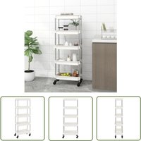 The Living Store Küchenwagen 5 Etagen Weiß 42x29x128 cm Eisen und ABS - Küchentrolley - Stauraummöbel - Rollcontainer - Küchenorganisation The Living Store Küchenwagen 5 Etagen Weiß 42x29x128 cm Eisen und ABS - Küchentrolley - Stauraummöbel - Rollcontainer - Küchenorganisation von THE LIVING STORE