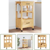 The Living Store Küchenwagen MONZA 48x40x90 cm Massivholz Kiefer - Holz Küchenwagen - Küchenschrank - Vintage Möbel - Kücheninsel - Mobile The Living Store Küchenwagen MONZA 48x40x90 cm Massivholz Kiefer - Holz Küchenwagen - Küchenschrank - Vintage Möbel - Kücheninsel - Mobile von THE LIVING STORE