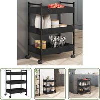 The Living Store - Küchenwagen Schwarz 50x30x70 cm Holzwerkstoff - Küchenwagen - Servierwagen - Mobiliar - Esstisch - Küchentisch The Living Store - Küchenwagen Schwarz 50x30x70 cm Holzwerkstoff - Küchenwagen - Servierwagen - Mobiliar - Esstisch - Küchentisch von THE LIVING STORE