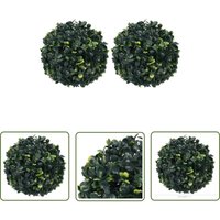 The Living Store Künstliche Buchsbaumkugeln 2 Stk. 22 cm - Künstliche Pflanze - Buchsbaum - Küstnerpflanzens - Gartendekoration - Dekopflanzen von THE LIVING STORE