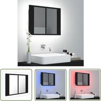 The Living Store - LED-Bad-Spiegelschrank Schwarz 60x12x45 cm Acryl - LED-Spiegelschrank - Badezimmerspiegel - Acrylspiegel - Schwarzer von THE LIVING STORE
