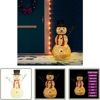 The Living Store LED-Schneemann Weihnachtsfigur Luxus-Stoff 90 cm - LED Schneemann - Weihnachtsdeko - Winterdeko - Outdoor Beleuchtung - Indoor The Living Store LED-Schneemann Weihnachtsfigur Luxus-Stoff 90 cm - LED Schneemann - Weihnachtsdeko - Winterdeko - Outdoor Beleuchtung - Indoor von THE LIVING STORE