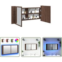 The Living Store - LED-Spiegelschrank Braun Eichen-Optik 100x12x45 cm - LED-Spiegelschrank - Badezimmerspiegel - Holzwerkstoffschrank - rgb The Living Store - LED-Spiegelschrank Braun Eichen-Optik 100x12x45 cm - LED-Spiegelschrank - Badezimmerspiegel - Holzwerkstoffschrank - rgb von THE LIVING STORE