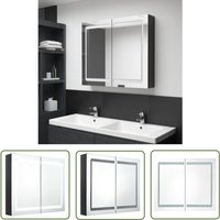 The Living Store LED-Spiegelschrank fürs Bad Glänzend Schwarz 80x12x68 cm - LED-Spiegelschrank - Badezimmerspiegel - Kosmetikspiegel - Wandspiegel von THE LIVING STORE