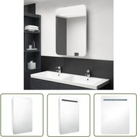 The Living Store - LED-Spiegelschrank fürs Bad Glänzend Weiß 60x11x80 cm - LED-Spiegelschrank - Badezimmerspiegel - Wandspiegel - Spiegelschrank Weiß von THE LIVING STORE