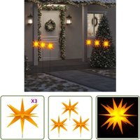 LED-Weihnachtssterne 3 Stk. mit Erdspießen Faltbar Gelb 35 cm - led Beleuchtung - Weihnachtsdeko - Outdoor Deko - Indoor Deko - Lichterkette - The LED-Weihnachtssterne 3 Stk. mit Erdspießen Faltbar Gelb 35 cm - led Beleuchtung - Weihnachtsdeko - Outdoor Deko - Indoor Deko - Lichterkette - The von THE LIVING STORE