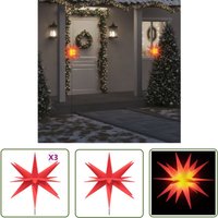 LED-Weihnachtssterne 3 Stk. mit Erdspießen Faltbar Rot 57 cm - LED-Dekoration - Weihnachtsbeleuchtung - Lichterkette - Outdoor Beleuchtung - Indoor LED-Weihnachtssterne 3 Stk. mit Erdspießen Faltbar Rot 57 cm - LED-Dekoration - Weihnachtsbeleuchtung - Lichterkette - Outdoor Beleuchtung - Indoor von THE LIVING STORE