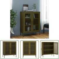 The Living Store - Lagerschrank Olivgrün 80x35x101,5 cm Stahl - Lagerschrank - Stauraum - Garderobe - Wohnzimmermöbel - Schlafzimmermöbel von THE LIVING STORE