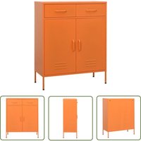 Lagerschrank Orange 80x35x101,5 cm Stahl - Ordnung Schaffen - Lagerschrank - Stahlschrank - Aufbewahrungsraum - Wohnzimmermöbel - The Living Store von THE LIVING STORE