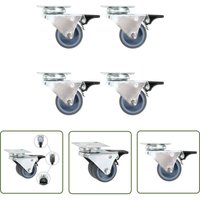 Lenkrollen mit Zwillingsrad und Doppelbremsen 4 Stk. 50 mm - Lenkrollen - Rollensatz - Schubladenführung - Doppelbremse - Industrierollen - The Lenkrollen mit Zwillingsrad und Doppelbremsen 4 Stk. 50 mm - Lenkrollen - Rollensatz - Schubladenführung - Doppelbremse - Industrierollen - The von THE LIVING STORE