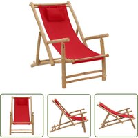 The Living Store Liegestuhl Bambus und Canvas Rot - Bambus Sessel - Gartenstuhl - Liege - Outdoor Möbel - Sonnenliege The Living Store Liegestuhl Bambus und Canvas Rot - Bambus Sessel - Gartenstuhl - Liege - Outdoor Möbel - Sonnenliege von THE LIVING STORE