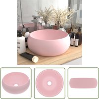 The Living Store - Luxuriöses Waschbecken Rund Matt Rosa 40x15 cm Keramik - Runde Waschen - Mattschwarz Waschbecken - Luxus Waschbecken The Living Store - Luxuriöses Waschbecken Rund Matt Rosa 40x15 cm Keramik - Runde Waschen - Mattschwarz Waschbecken - Luxus Waschbecken von THE LIVING STORE