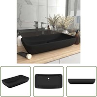 The Living Store - Luxus-Waschbecken Rechteckig Matt Schwarz 71x38 cm Keramik - Keramik Waschbecken - Rechteckiges Waschbecken - Schwarzes The Living Store - Luxus-Waschbecken Rechteckig Matt Schwarz 71x38 cm Keramik - Keramik Waschbecken - Rechteckiges Waschbecken - Schwarzes von THE LIVING STORE