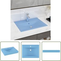 The Living Store - Luxus-Waschbecken mit Hahnloch Matt-Hellblau 60x46 cm Keramik - Waschbecken - Keramikwaschbecken - Duscheinrichtung The Living Store - Luxus-Waschbecken mit Hahnloch Matt-Hellblau 60x46 cm Keramik - Waschbecken - Keramikwaschbecken - Duscheinrichtung von THE LIVING STORE