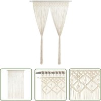 The Living Store - Makramee Vorhang 140x240 cm Baumwolle - Makrameevorhang - Baumwollvorhang - Cremefarbene Gardine - Wohnaccessoires von THE LIVING STORE