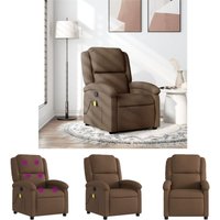 The Living Store - Massagesessel Braun Stoff - Sessel - Braun von THE LIVING STORE