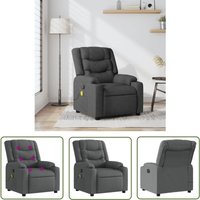 The Living Store - Massagesessel Dunkelgrau Stoff - Massage Stuhl - Relaxstuhl - TV-Sessel - Bequeme Lounge Chair - Polstersitz von THE LIVING STORE