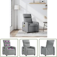 The Living Store Massagesessel Hellgrau Stoff - Massage Sessel - Relaxsessel - TV-Sessel - Bequeme Lounge - Polstersitz von THE LIVING STORE