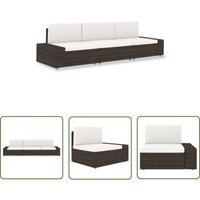 The Living Store - Modulares 3-Sitzer-Sofa Poly Rattan Braun - Modular-Sofa - Gartenmöbel - Outdoor-Lounge - Rattan-Sofa - Esszimmergarnitur von THE LIVING STORE