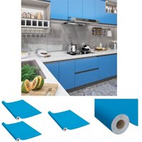 The Living Store - Möbelfolien Selbstklebend 2 Stk. Azurblau 500x90 cm pvc - Fensterfolie - Blau The Living Store - Möbelfolien Selbstklebend 2 Stk. Azurblau 500x90 cm pvc - Fensterfolie - Blau von THE LIVING STORE